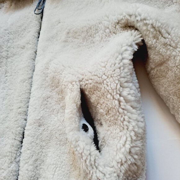 Off-White Shearling Bomber Jacket Size M - Picture 8 of 16